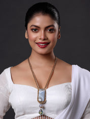 Gold Link Chain with Precious Stone