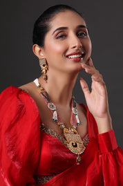 Designer Gold Plated Royal Kundan & Pendant Necklace