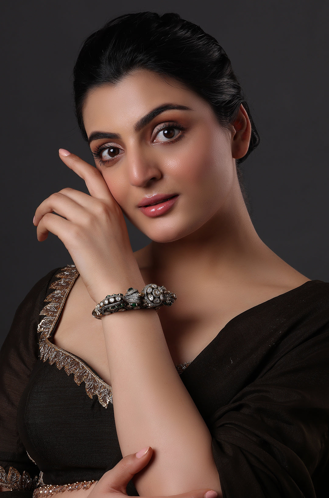 Noor Polki Pacheli Kada Bracelet