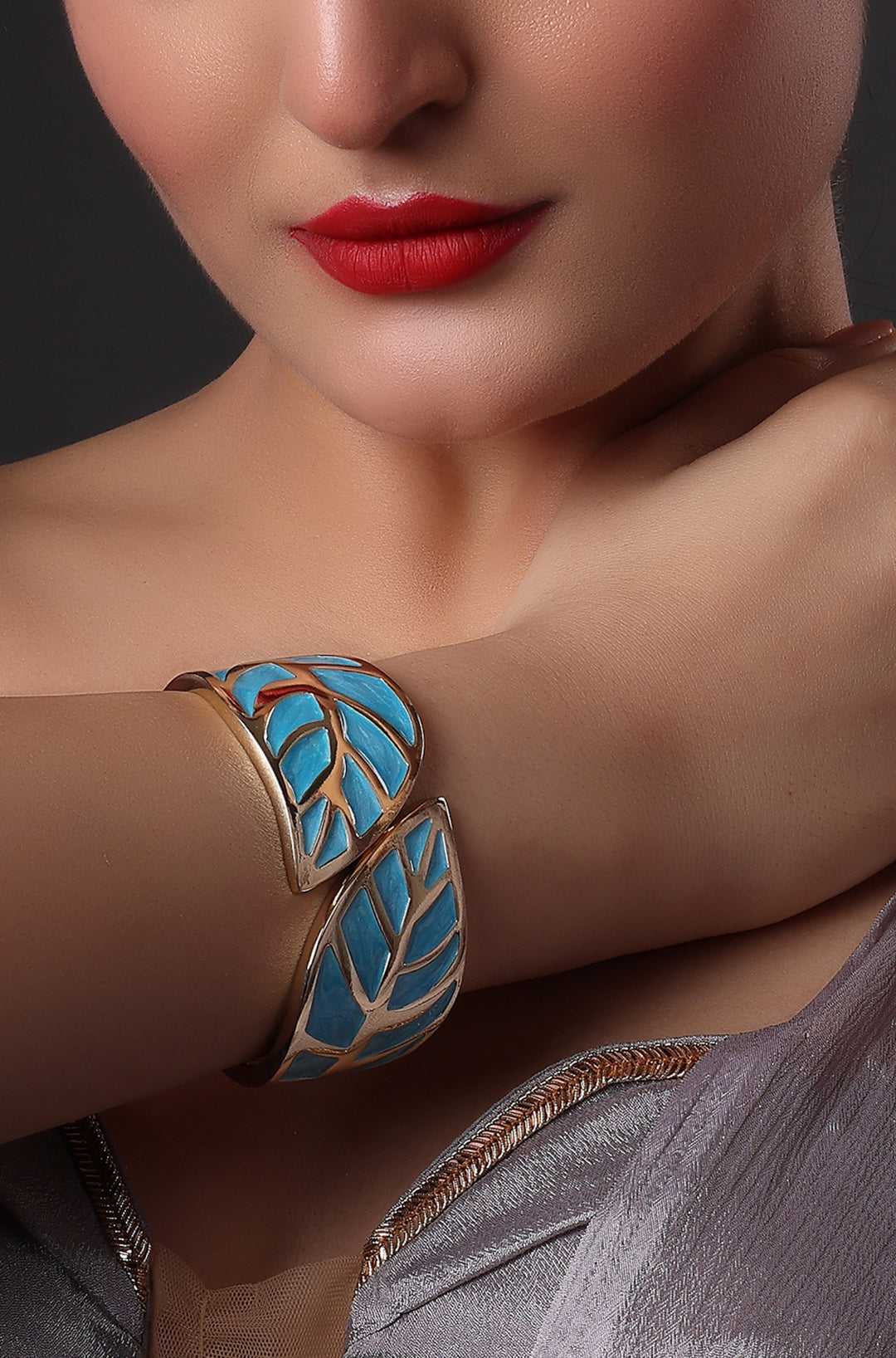 Enamel Leaf Shaped Bracelet