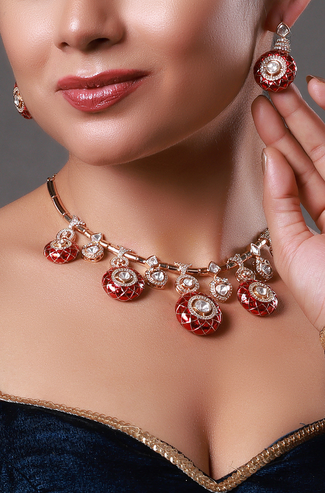 Urvashi Red Polki Necklace