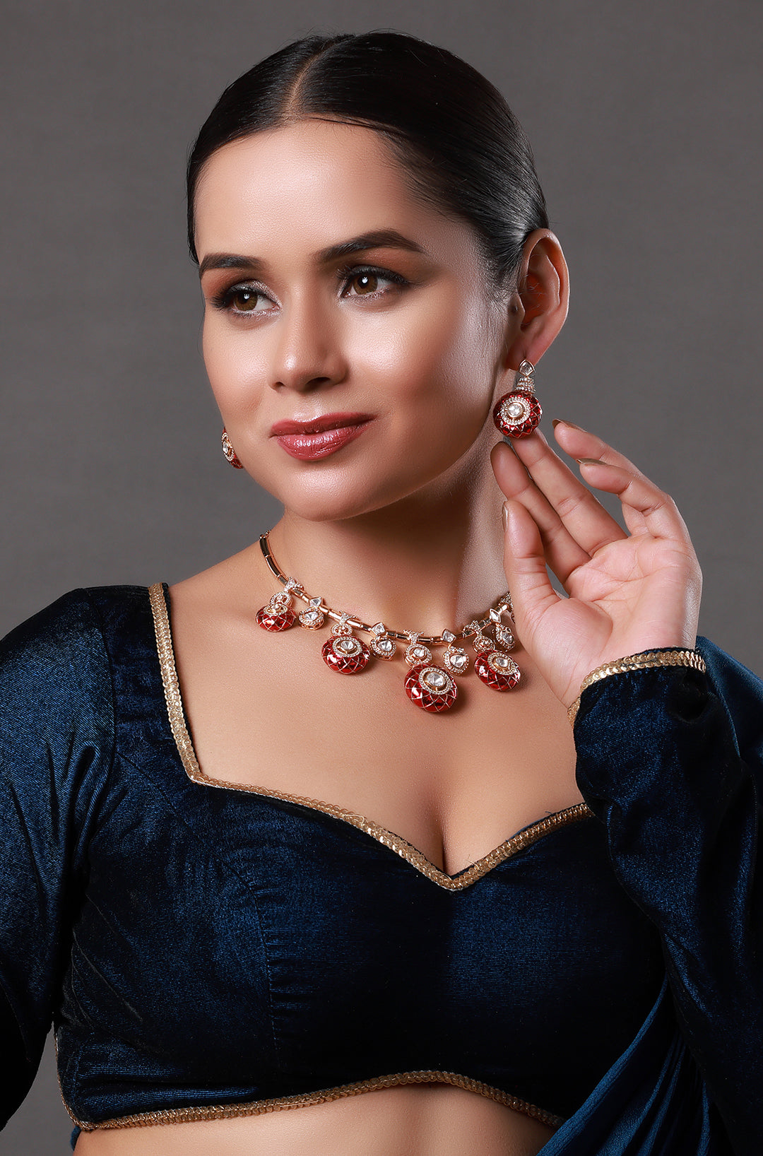 Urvashi Red Polki Necklace
