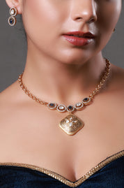 Gold Plated Kundan Polki Handcrafted Necklace