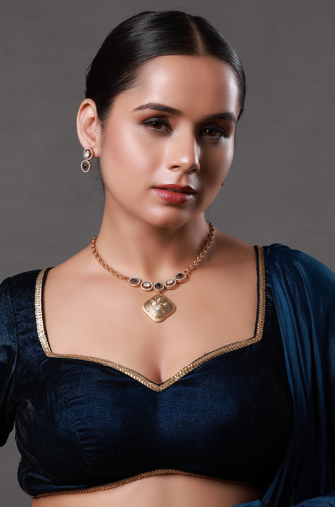 Gold Plated Kundan Polki Handcrafted Necklace