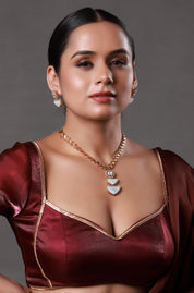 Gold Plated Moissanite Polki Necklace