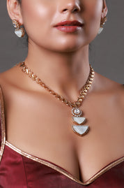 Gold Plated Moissanite Polki Necklace