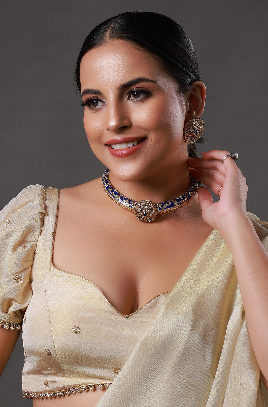 Gold Plated Traditional Rajwadi Hasli Necklace