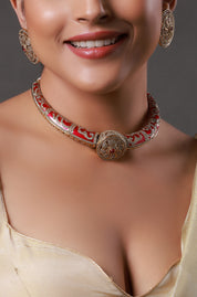 Gold Plated Traditional Rajwadi Hasli Necklace