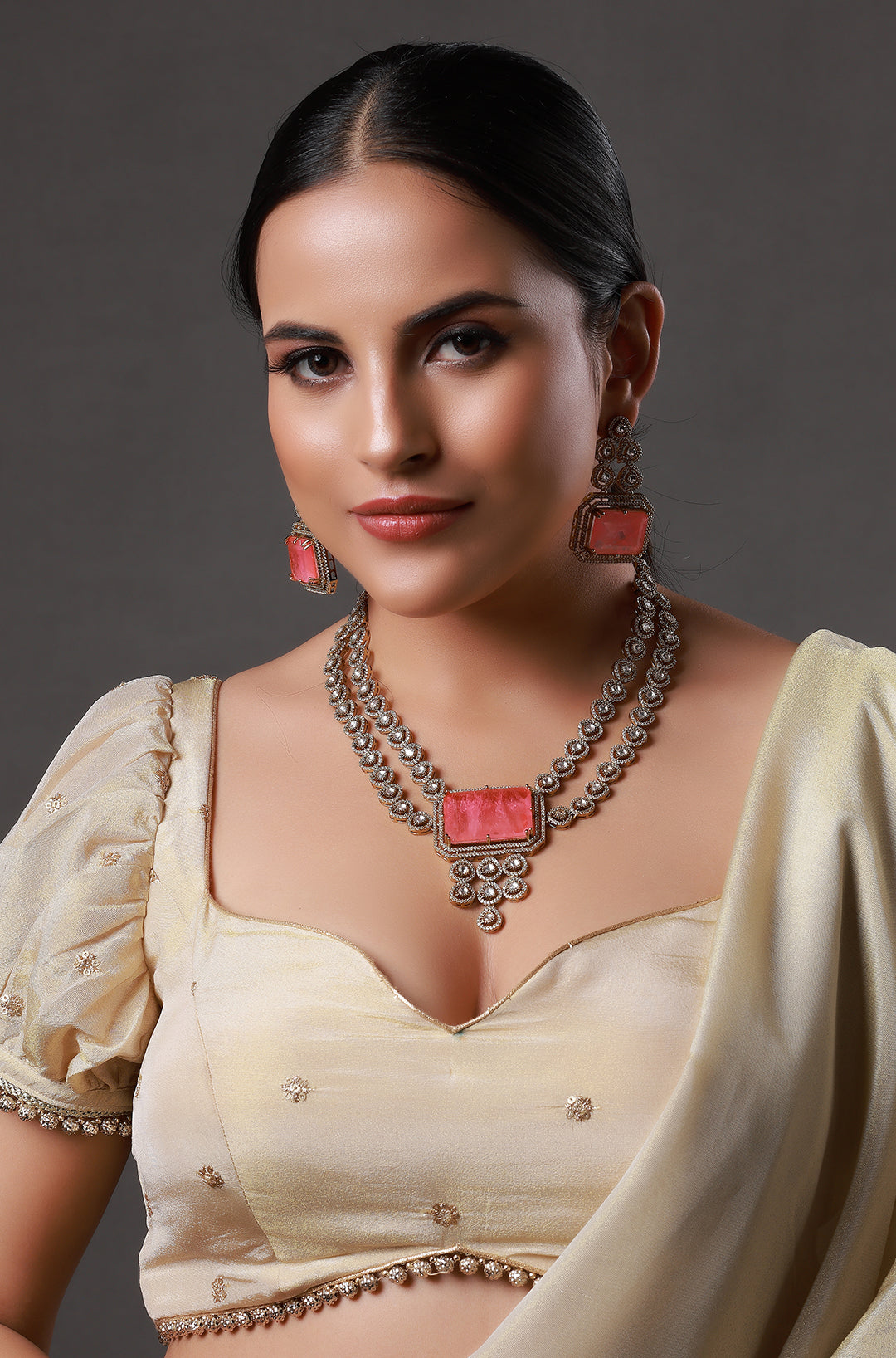 Doublet Stone Double Layer Victorian Necklace