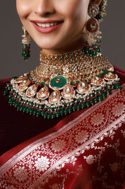 Regal Grandeur Kundan Meenakari Full Neck Heavy Necklace