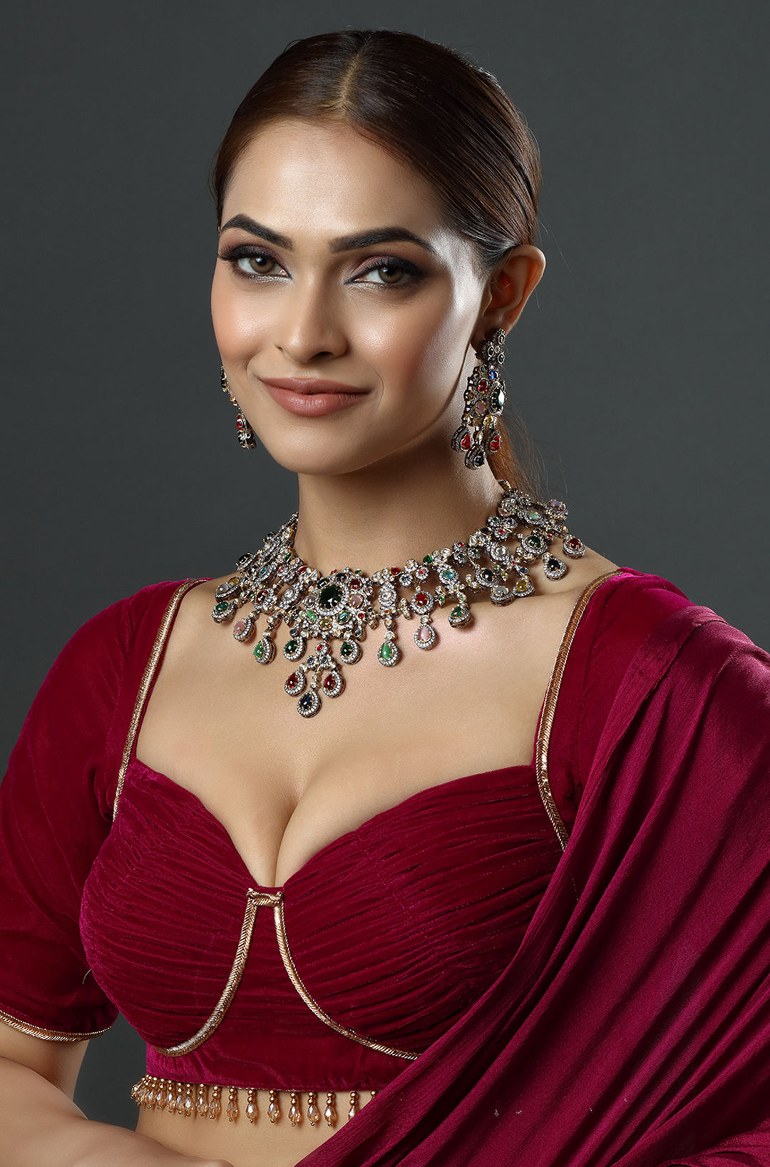 Luxury Multi-Stone Bridal Kundan Choker Necklace