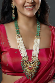 Emerald & Ruby Garden Beaded Statement Necklace
