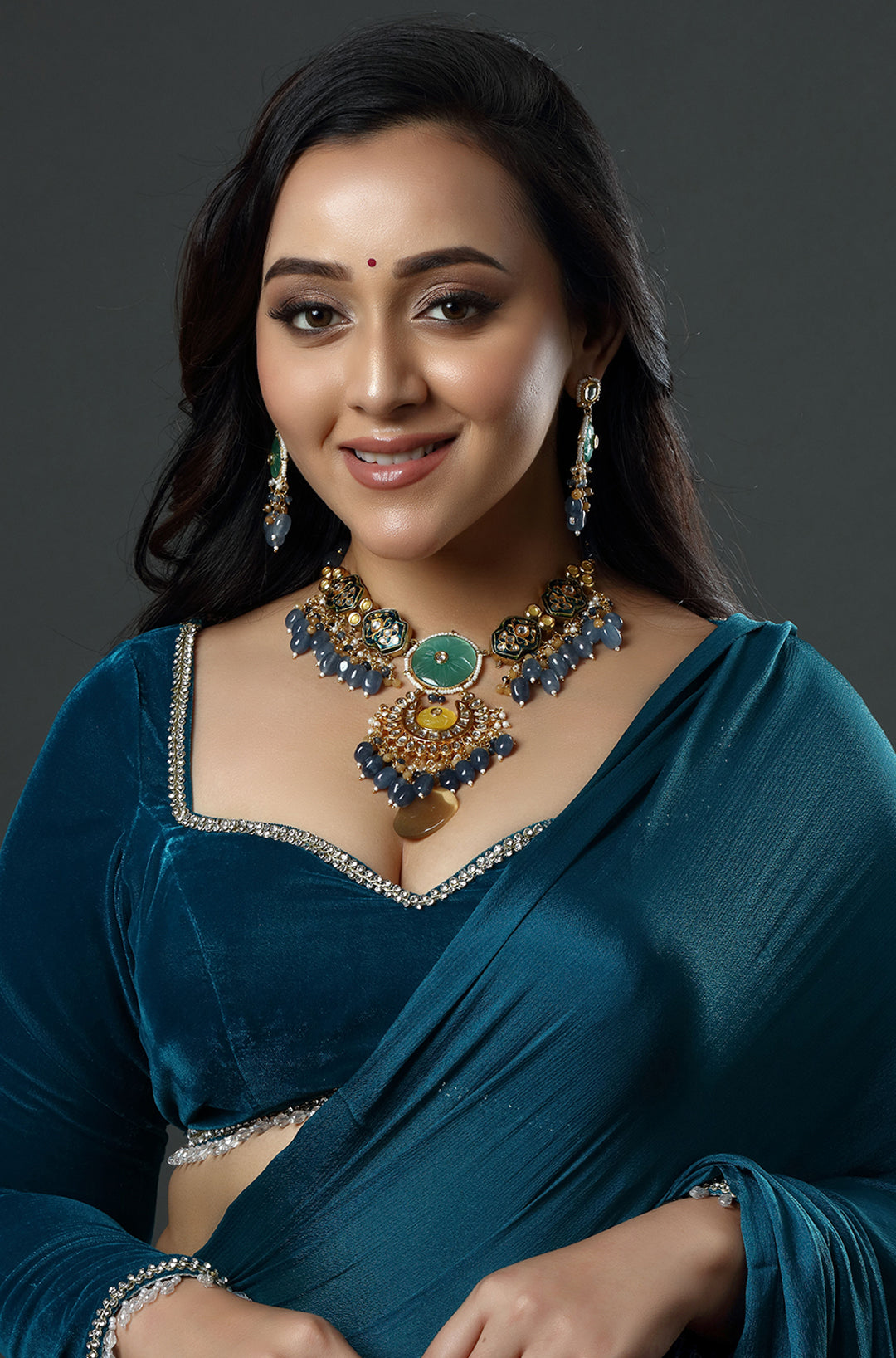 Peacock Palette Festive Choker Necklace