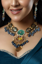Peacock Palette Festive Choker Necklace