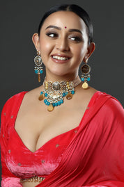 The Empress's Adornment Feroza & Polki Necklace