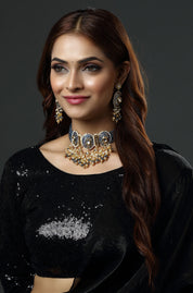 Royal Indigo Pearl Ensemble Necklace