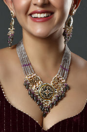 Celestial Grey & Lavender Ensemble Necklace