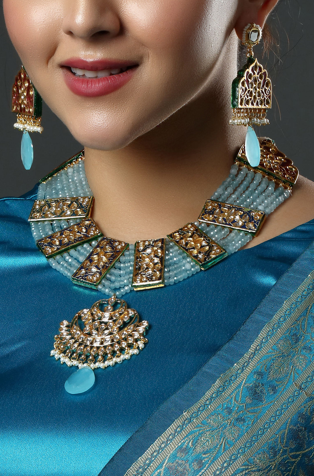 Mughal Sky Heritage Ensemble Necklace