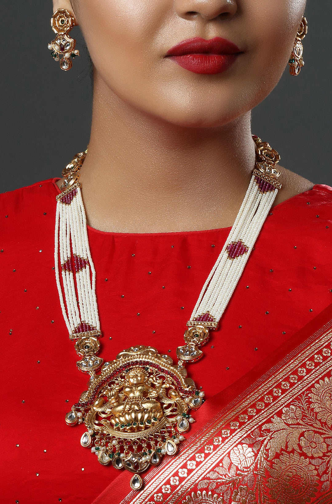 Goddess Lakshmi Motif Necklace