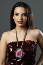 Petal Pink Strata Necklace