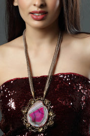 Petal Pink Strata Necklace