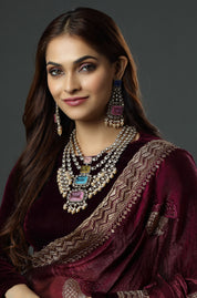 Pastel Mughal Cascade Necklace