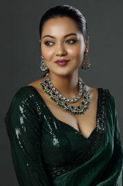 Regal Green Kundan Victorian Necklace