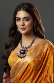 Victorian Royal Purple Stone with Elephant Embellished Kundan Necklace