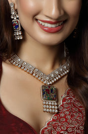 Gold-Plated AD Stone-Studded Necklace