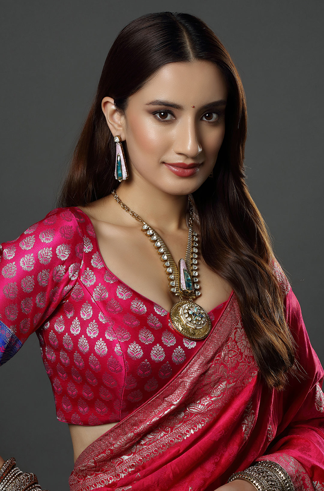 Gold Plated Kundan Necklace Set
