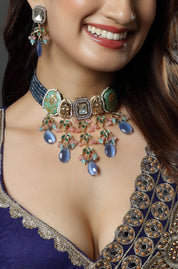 Multi Colour Beaded Stone Necklace