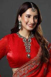 Gold plated Stone Kundan Necklace Set