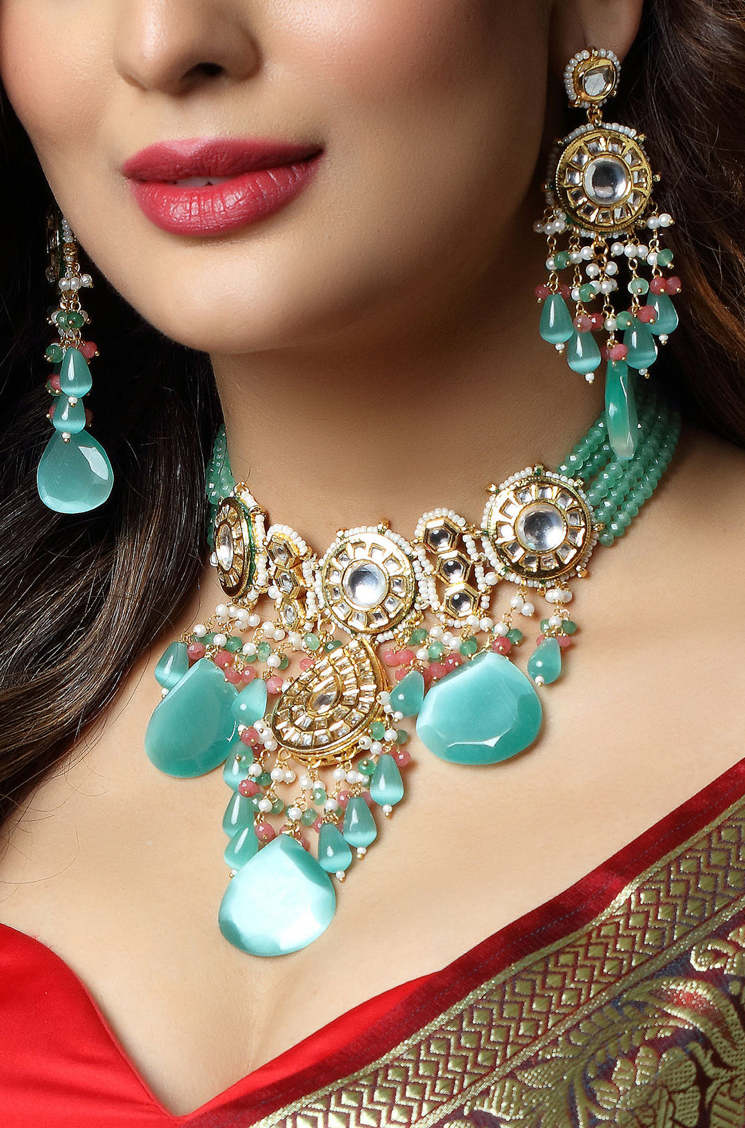 Mughal Turquoise Vista Ensemble Choker Necklace