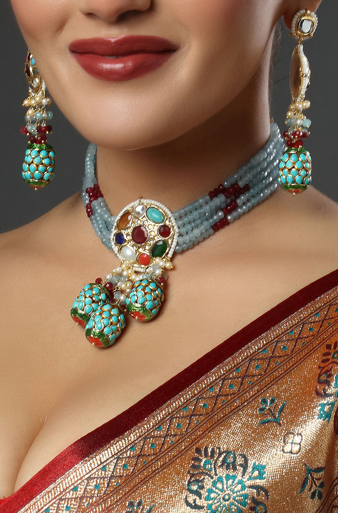 The Azure Oasis Kundan Choker Necklace