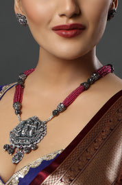Jagannath Temple Oxidized Necklace Set
