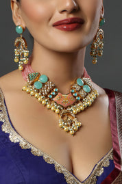 The Peach & Turquoise Oasis Choker Necklace