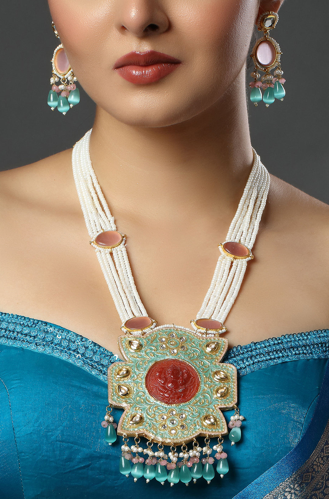 The Mint & Coral Heritage Necklace