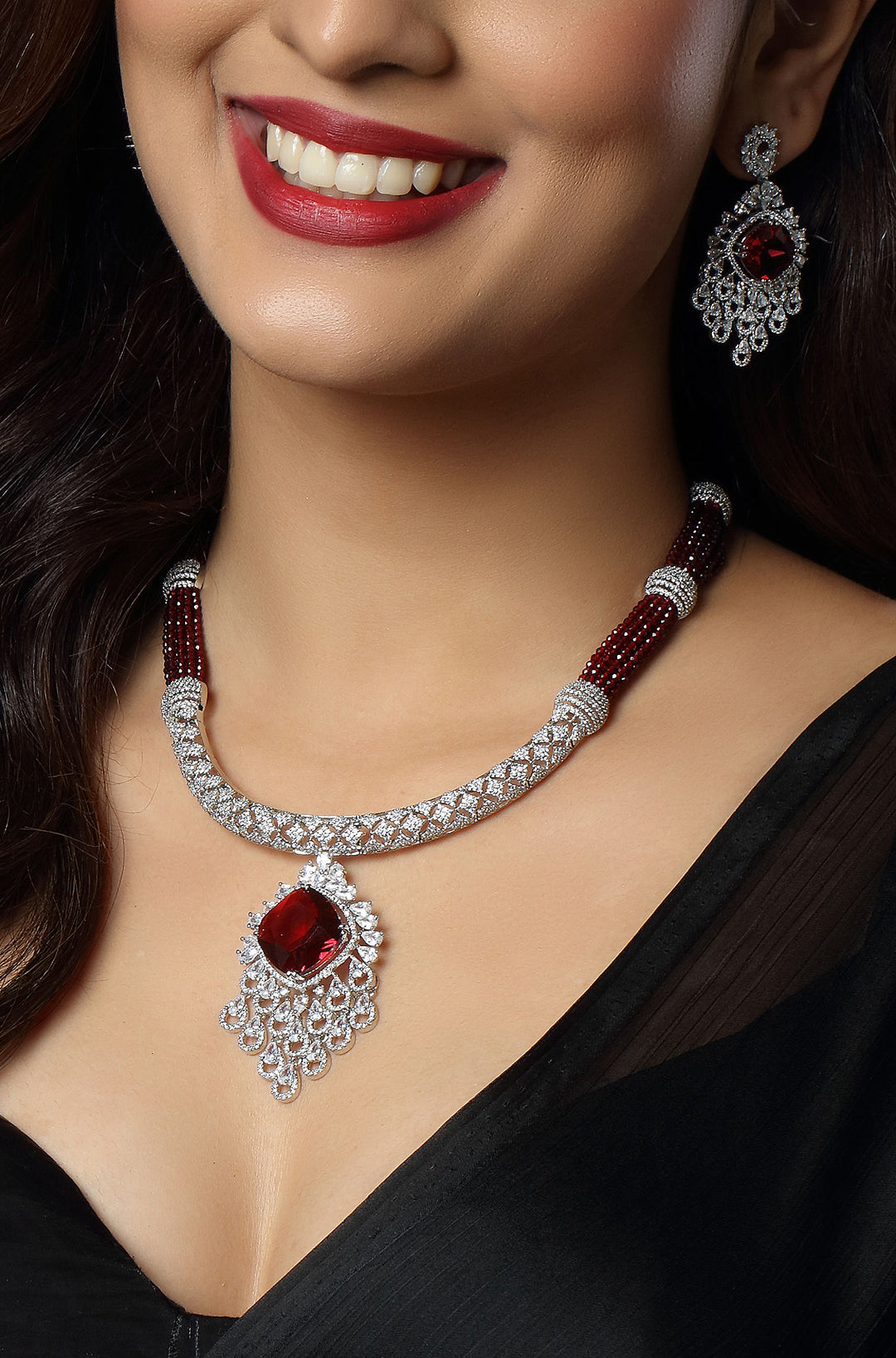 Sparkling Elegance Radiant Brilliance American Diamond Choker Necklace
