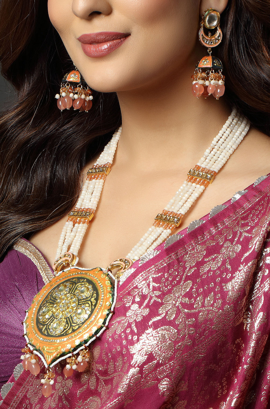 Rajputana Enamel Grandeur Necklace