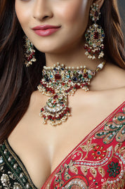 Gold-Plated Kundan Studded Bridal Choker Necklace