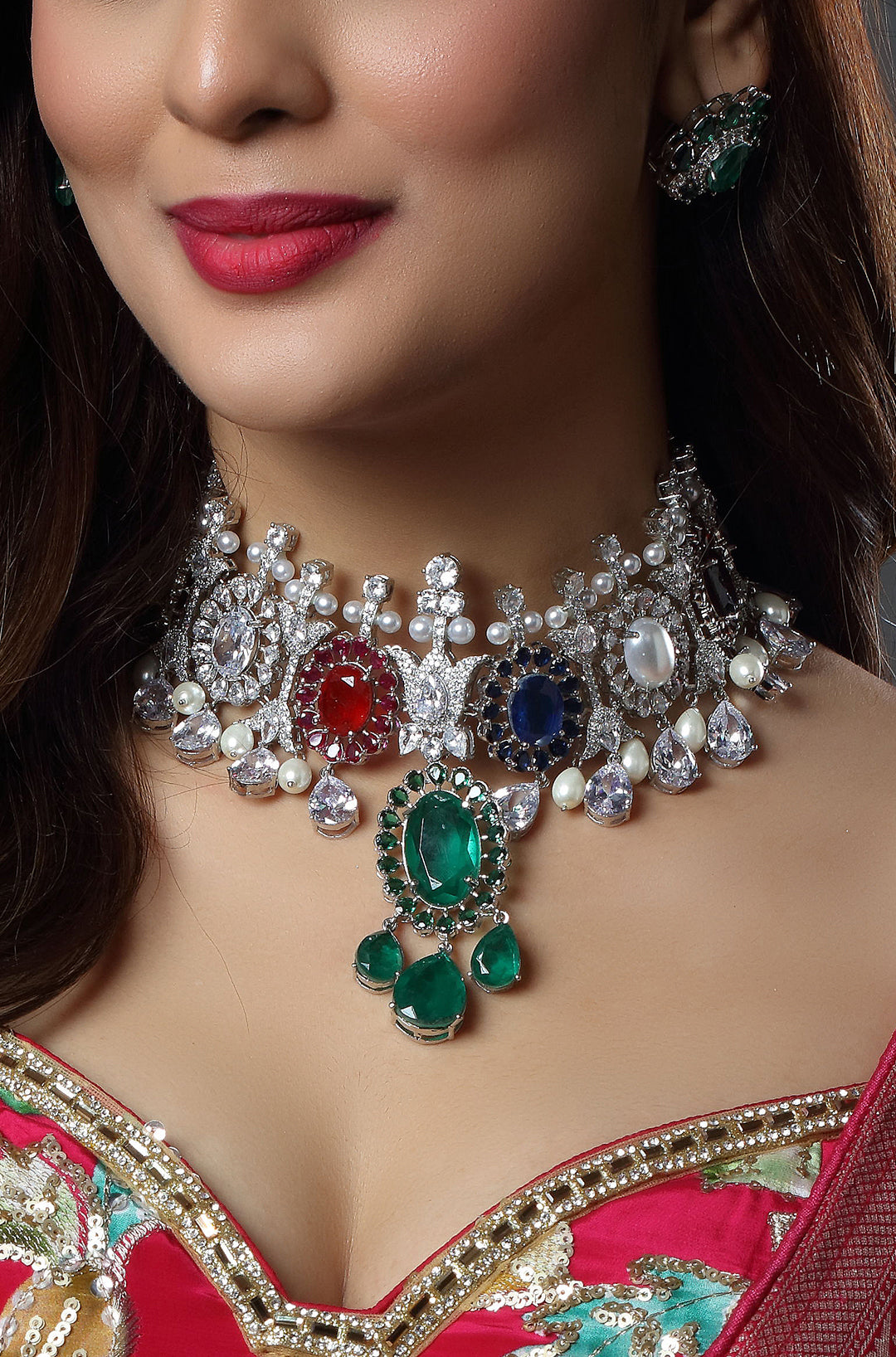 ISHA AMBANI Navratna Choker Necklace