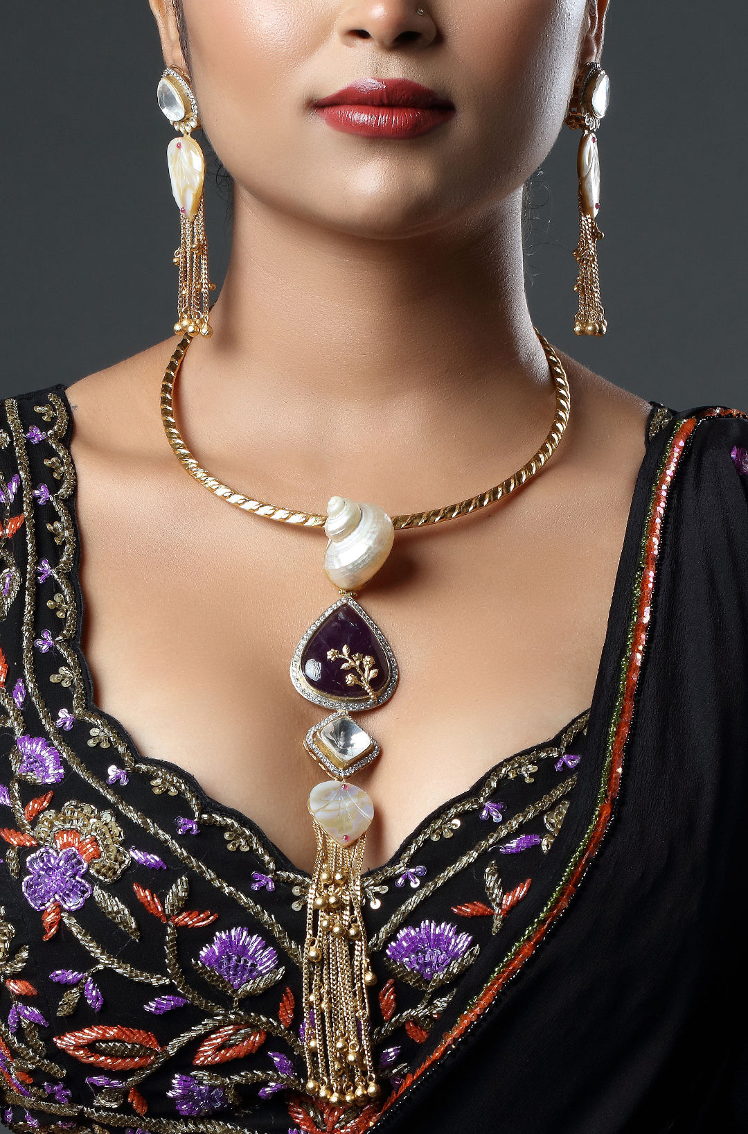 The Serene Pearl & Gemstone Suite Necklace