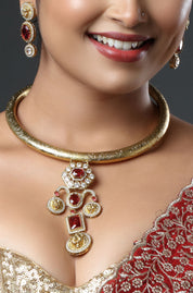 Elegant Gemstones Choker Necklace Set