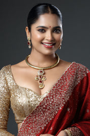 Elegant Gemstones Choker Necklace Set