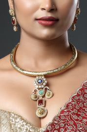 Elegant Gemstones Choker Necklace Set