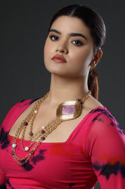 The Gilded Square Cascade Necklace