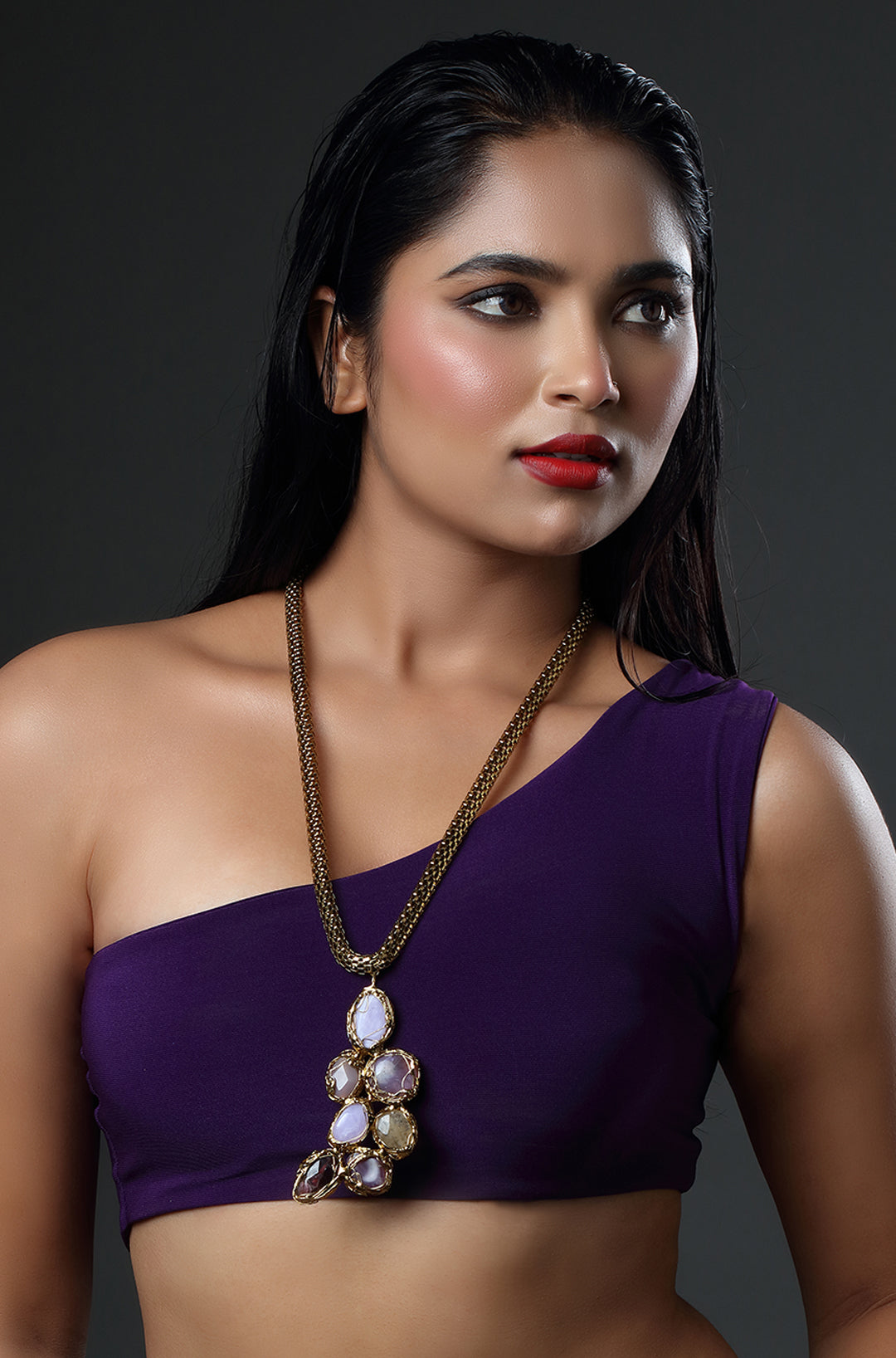 Lavender Bloom Pendant Necklace