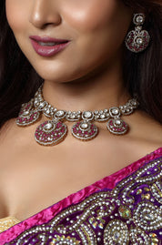 Ruby Antique Polki Kundan Indian necklace