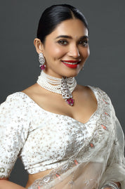 Beautiful White Pearl Statement Choker Necklace