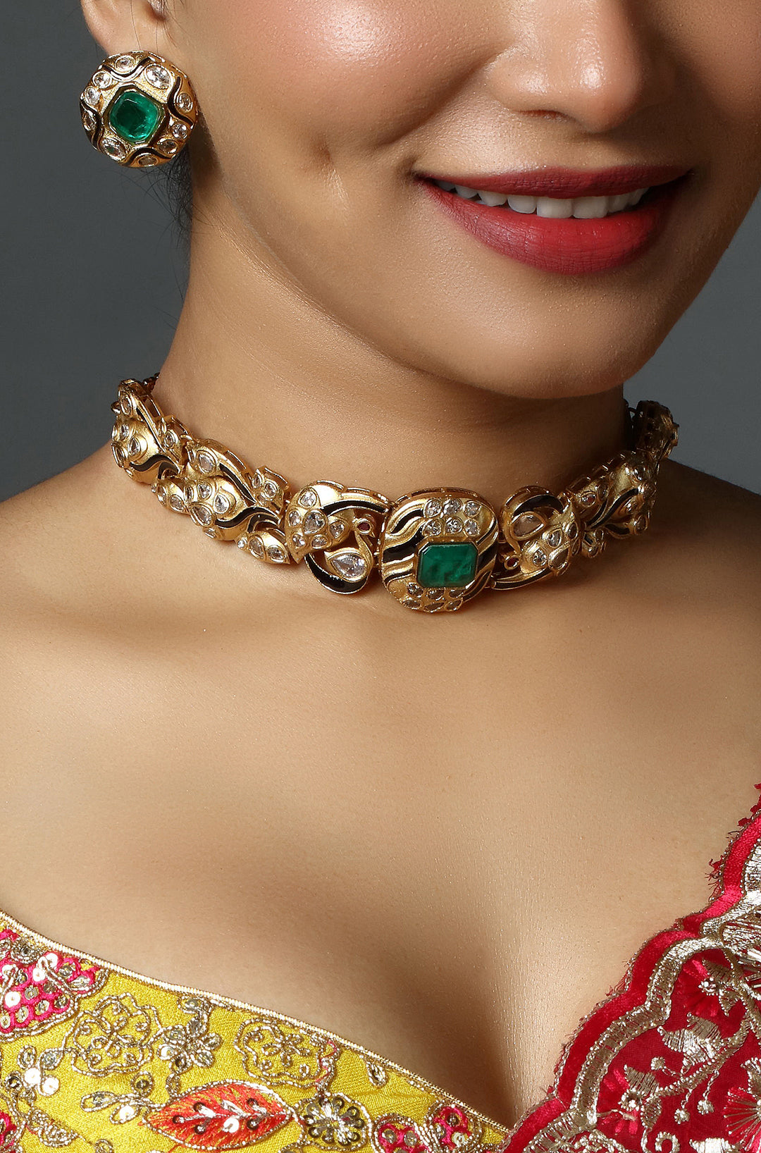 Emerald & Gold Symphony Choker